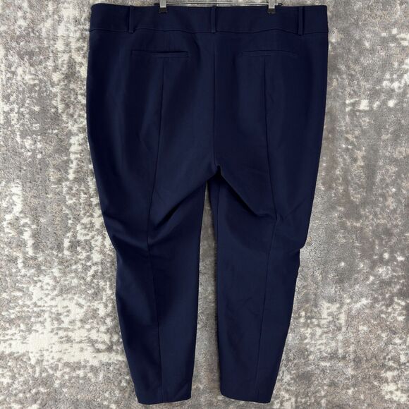 LOFT Womens Plus Size 22 Marisa Skinny Flat Front Button Zip Navy Pocket Pants - Picture 4 of 13